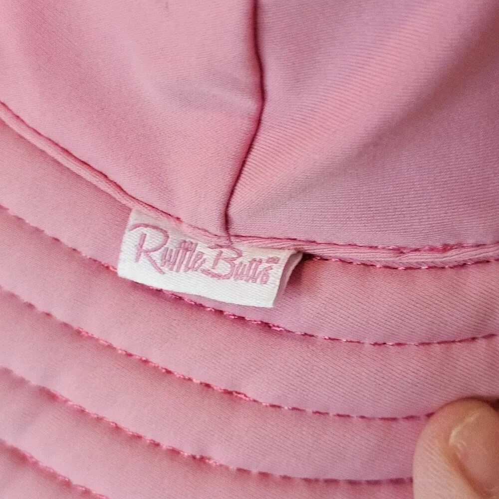 Ruffle‎ Butts Toddler Girl Pink Sun Pool Hat Reversible 3T 4T 5T Nylon Floppy
